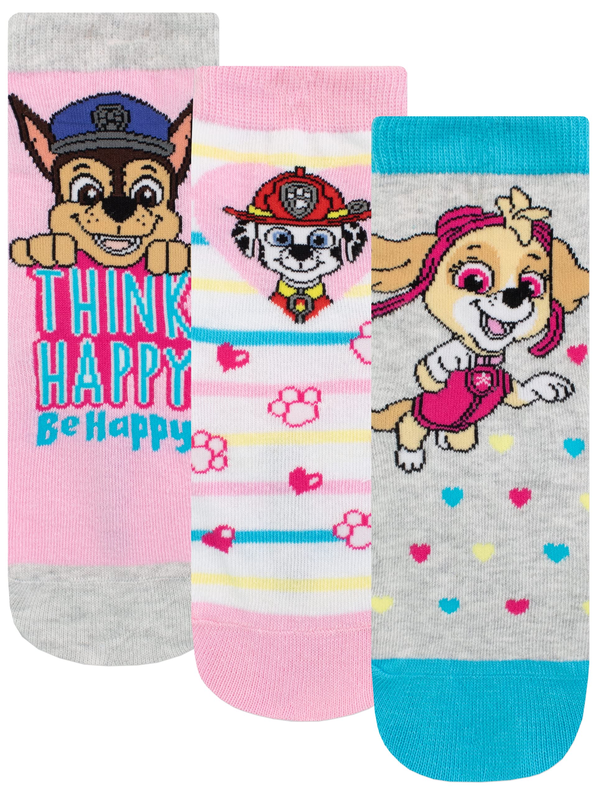Paw Patrol Girls Multicolor Socks Pack Of 3 Multicoloured 12-3
