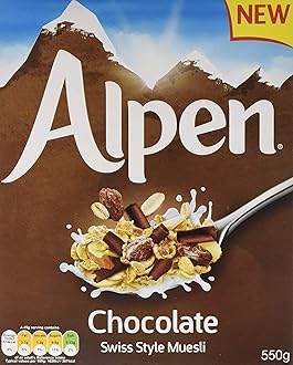 Alpen Chocolate Swiss Style Wholegrain Muesli, 6 x 550g