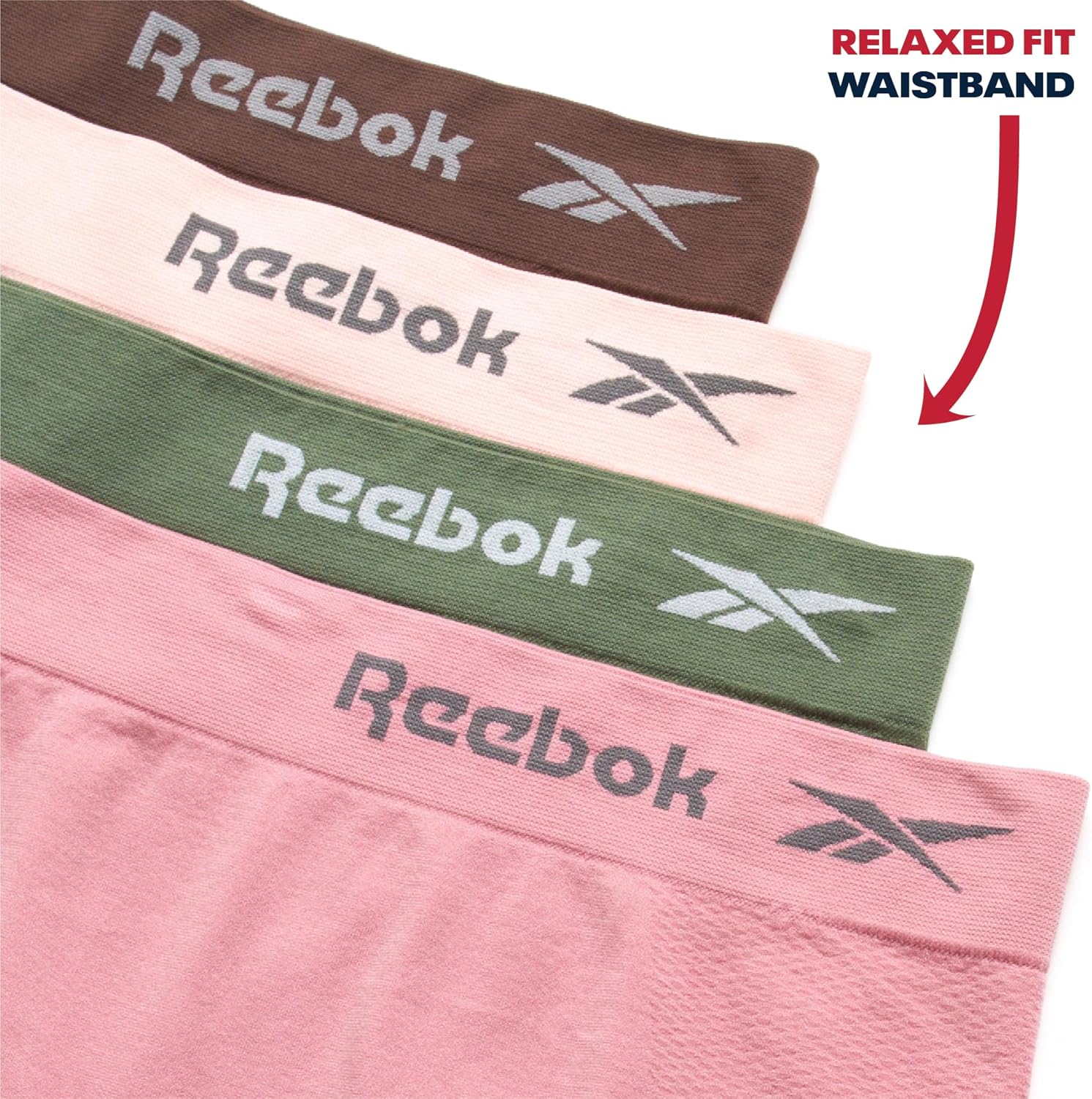 Reebok Womens Boyshorts Underwear - 4 Pack Stretch Performance Seamless Underwear for Women, 4” Inseam with Tagless Waistband - Image 5