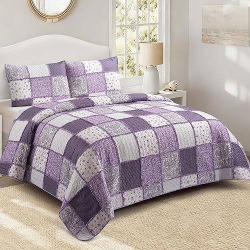 Miniatura 14 de Virah Bella Juego de ropa de cama King Lodge de 3 piezas, juego de edredón reversible rústico con fundas de almohada decorativas, panel familiar
