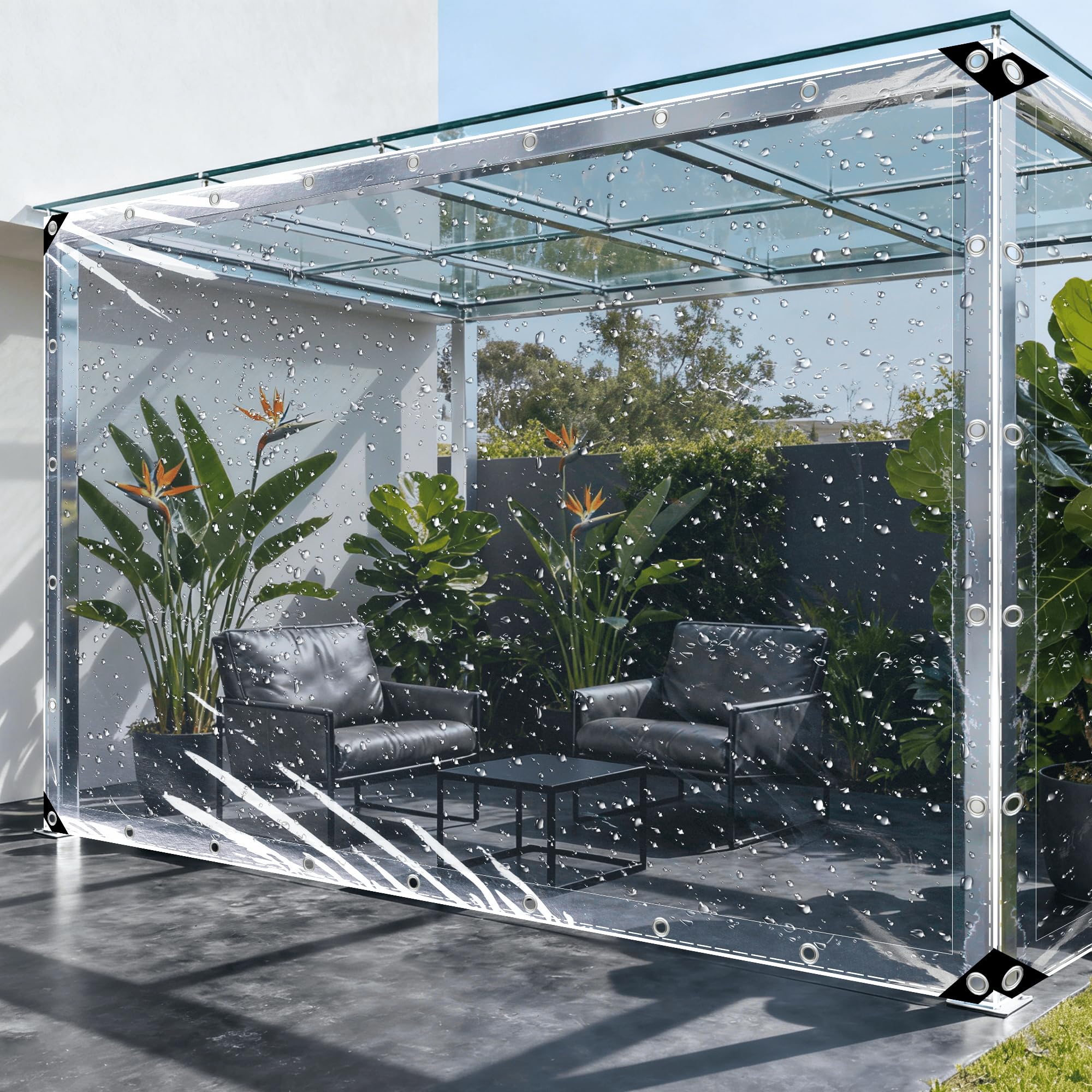 Lona transparente para gallinero y balcón de 130 x 200 cm que aisla de la lluvia y frío