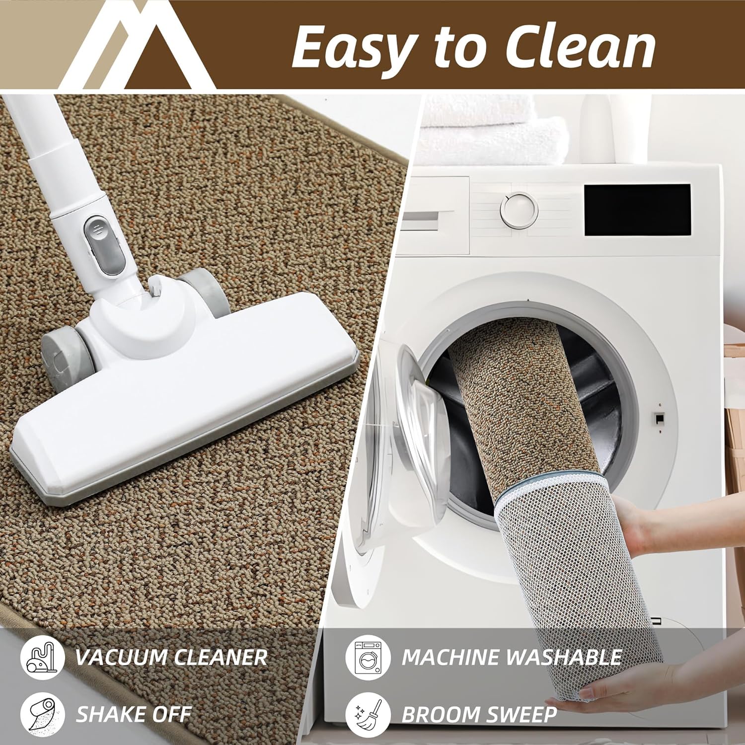 COSY HOMEER-Door-Mat 32"x48" Non Slip Absorbent Entryway Rugs Dirt Trapper Doormats Washable Entrance Mats Low Pile Welcome Floor Mat for Front Back Door and Entry Mats,Taupe