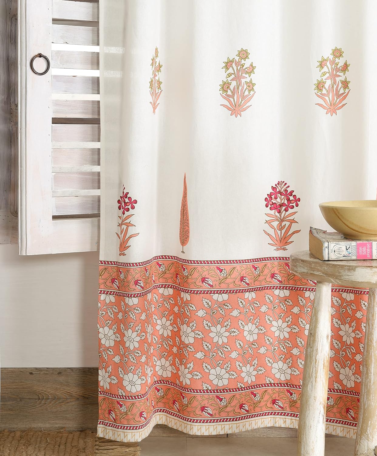 Madhu International Cotton Farm House Window Curtain 2 Panel Set - Living Room, Bedroom - Rod Pocket Tapestry Mandala - 42" W x 84" L