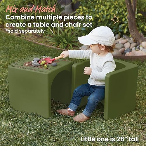 Miniatura 5 de ECR4Kids Tri-Me Silla cúbica 3 en 1, Muebles para niños, Verde cazador