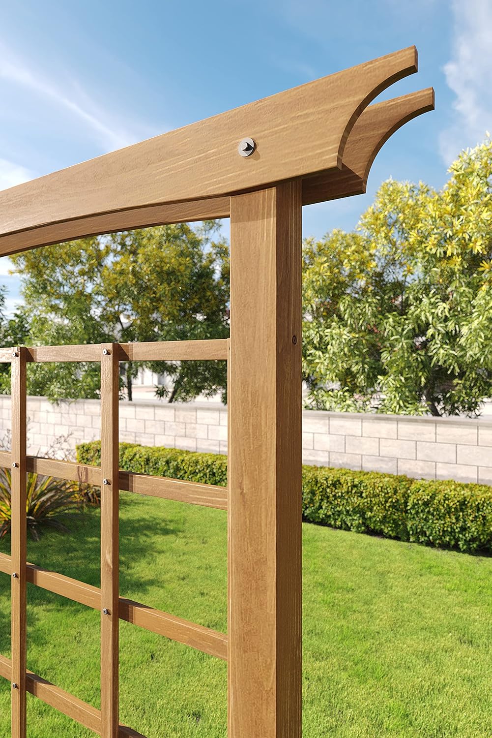 Vita Heartwood Cedar Trellis, 82 inch H x 60 inch W, FSC, Wood, Garden Décor Lattice, Privacy Screen, VA68899