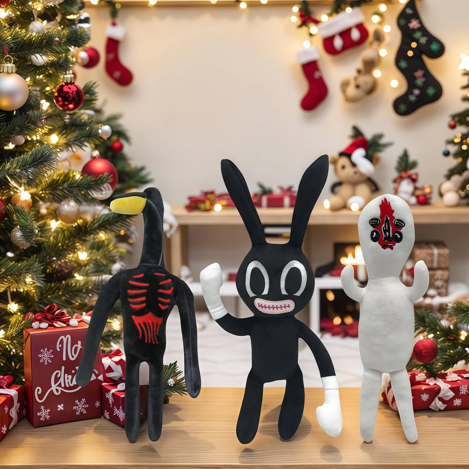 3 PCS Siren Head Plush Toys Cartoon Dog Cartoon Cat Bunny Pal Plush Stuffed Toys Halloween Christmas Horror Soft Animal for Home Party, Birthday Gift