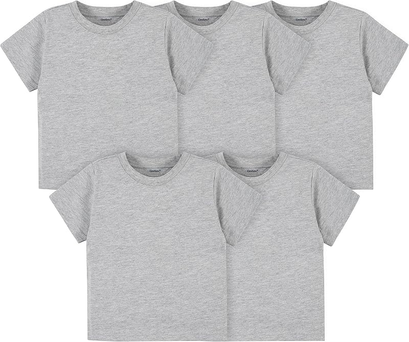 Gerber Baby & Toddler 5-Pack Solid Short Sleeve T-Shirts Jersey 160 GSM