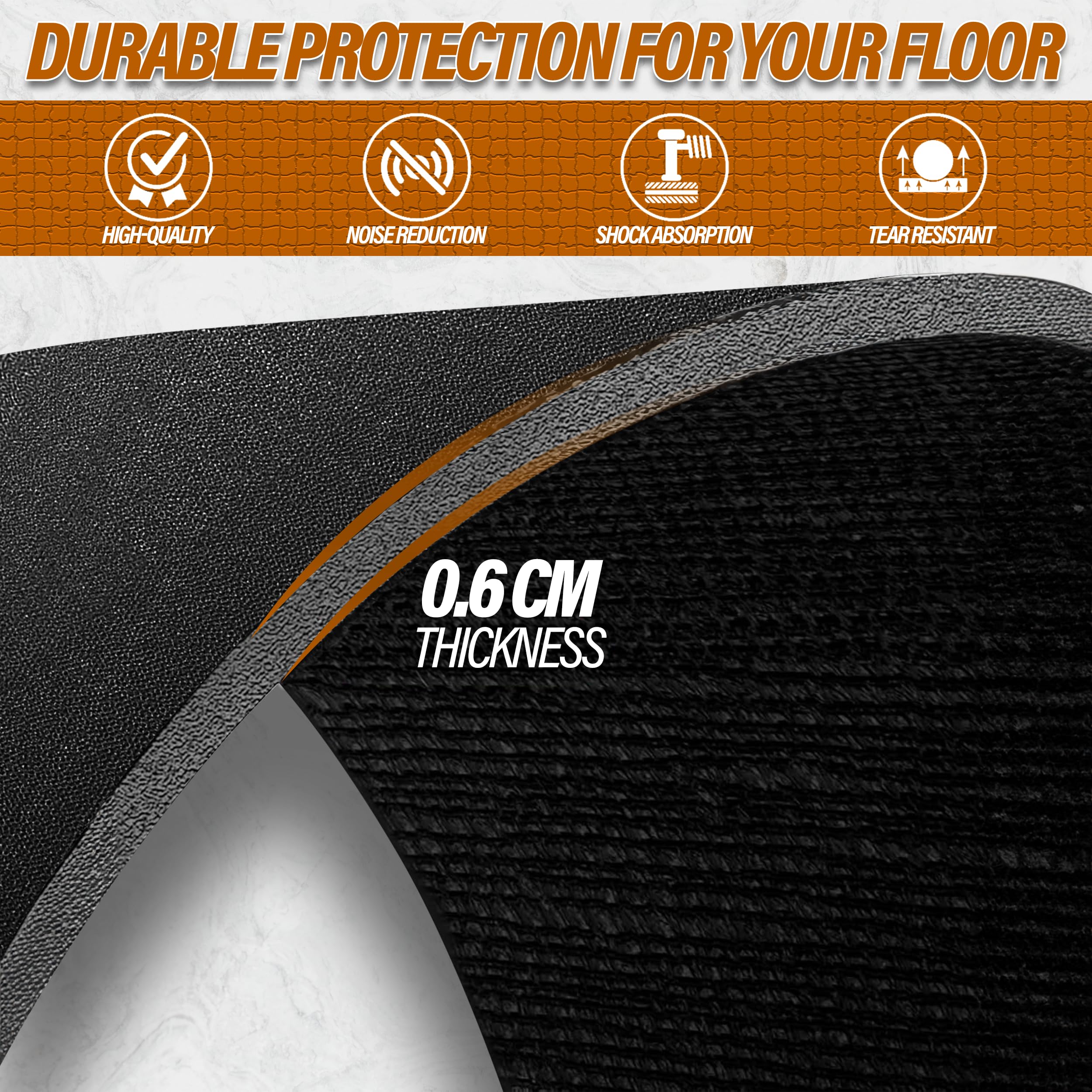 Tapis velo d'équipement de Fitness - Tapis de protection de sol antidérapant pour tapis de Course, vélos, rameurs, elliptiques et autres équipements de Gym