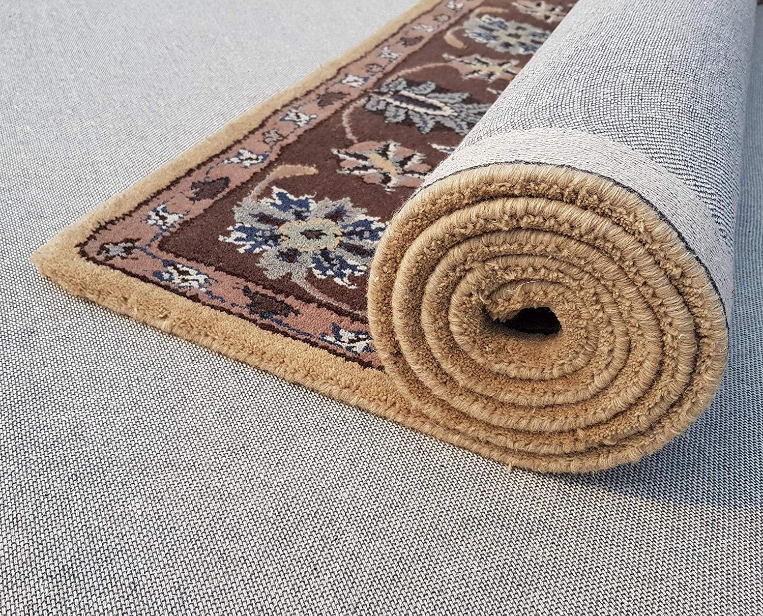 Hand Tufted Woolen Traditional Area Rugs for Living Room and Bedroom (Black, Wool and Wool Blend, 6 x 9 Feet)