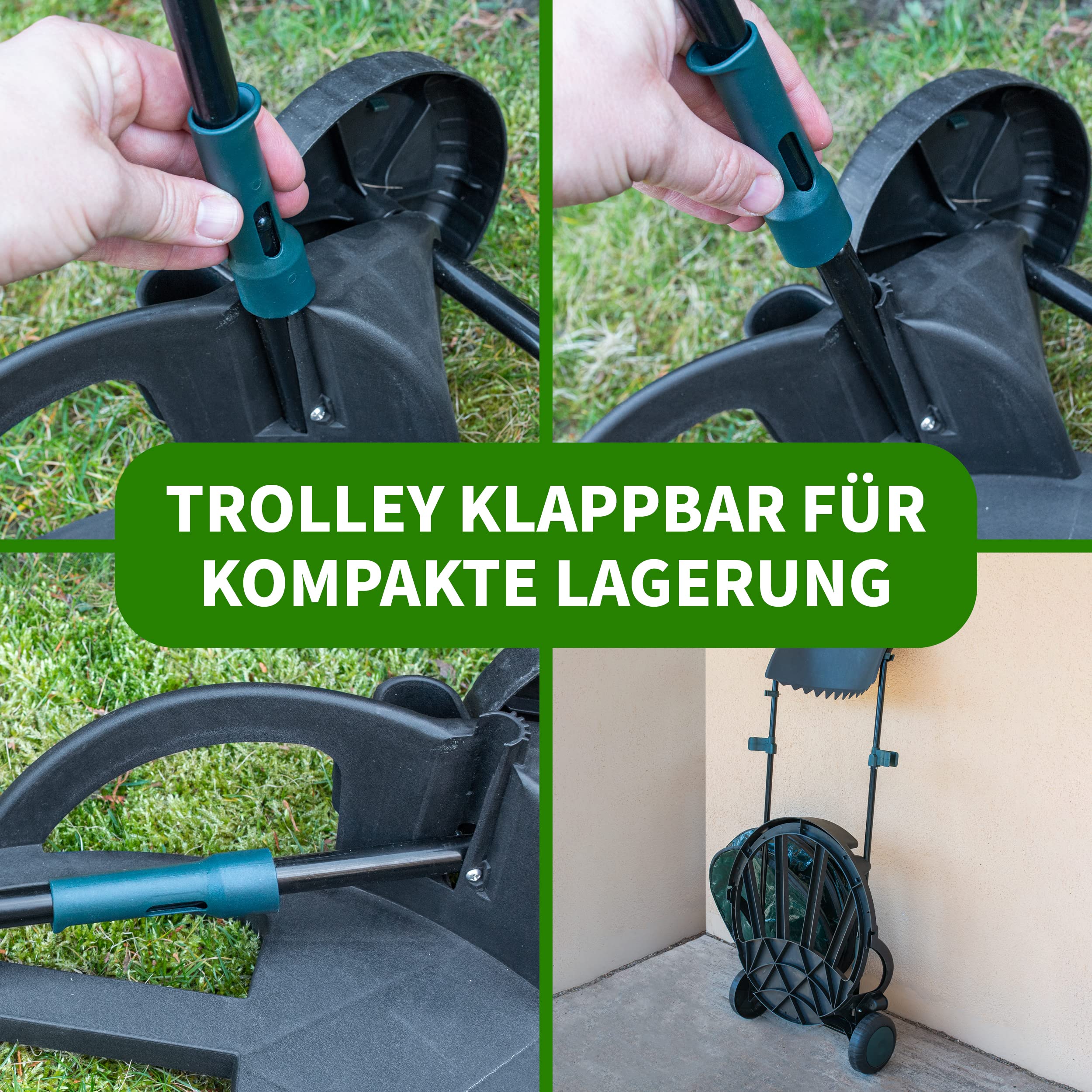 Relaxdays tuinkar groot - tuintrolley 160 liter - tuinafvalzak Relaxdays tuinkar groot - tuintrolley 160 liter - tuinafvalzak