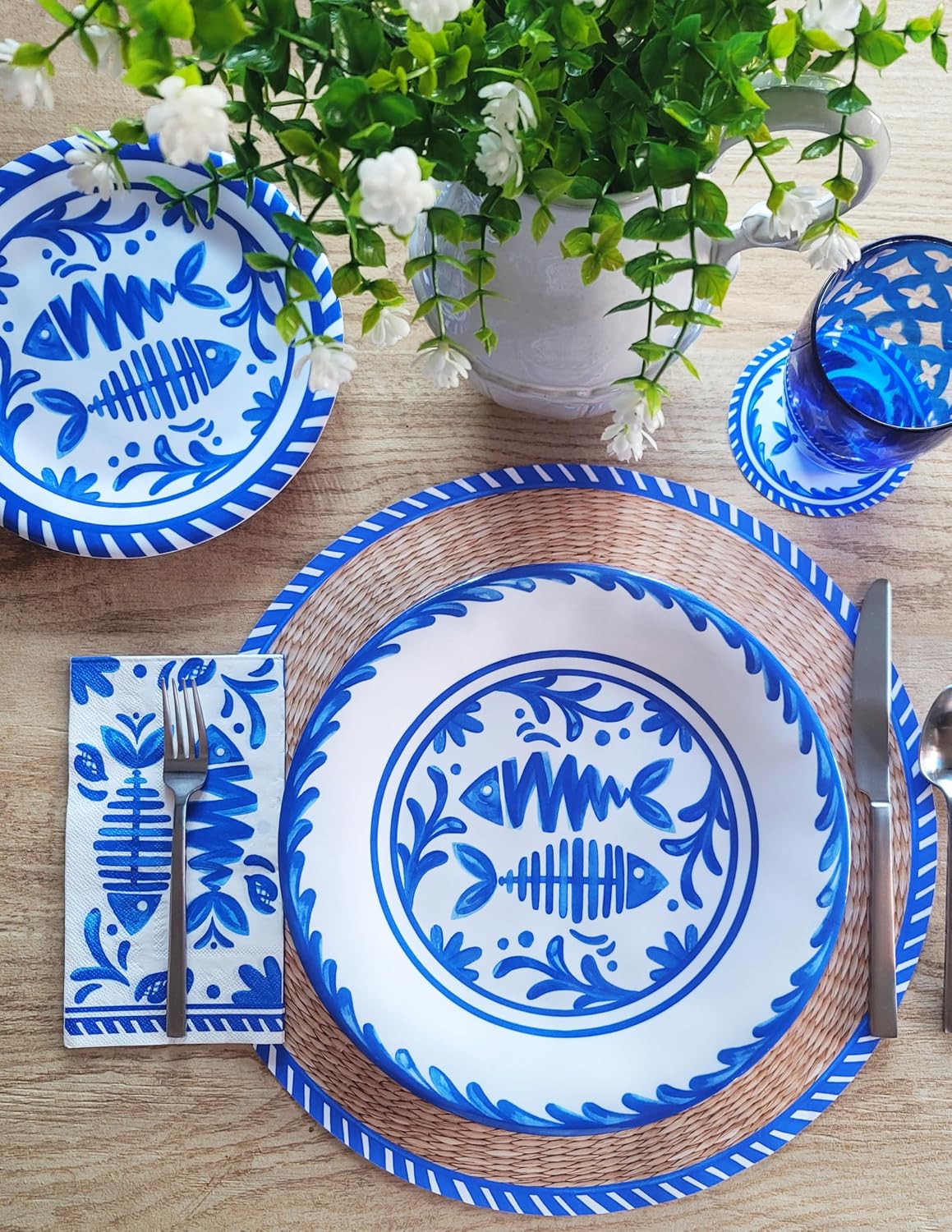 Le Cadeaux Luxury Melamine Small Serving/Cereal Bowls, Set of 4, Mediterraneo