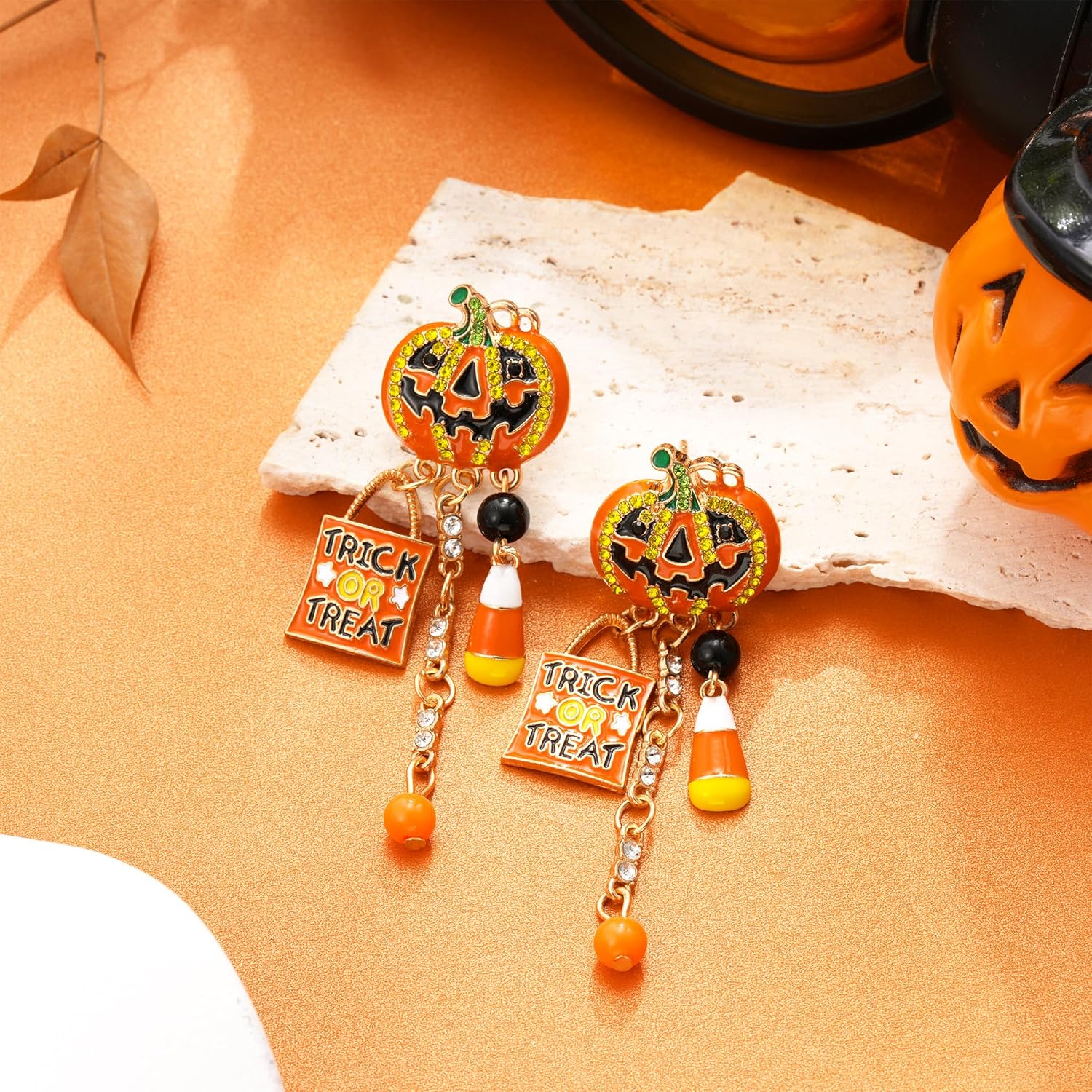 C-leen Halloween Earrings For Women - Metal Pendant Earring Hypoallergenic Colorful Pumpkins Ghostly Pumpkins Spiders Earrings Jewelry Halloween Gifts for Women Wife Friends Her - Image 6