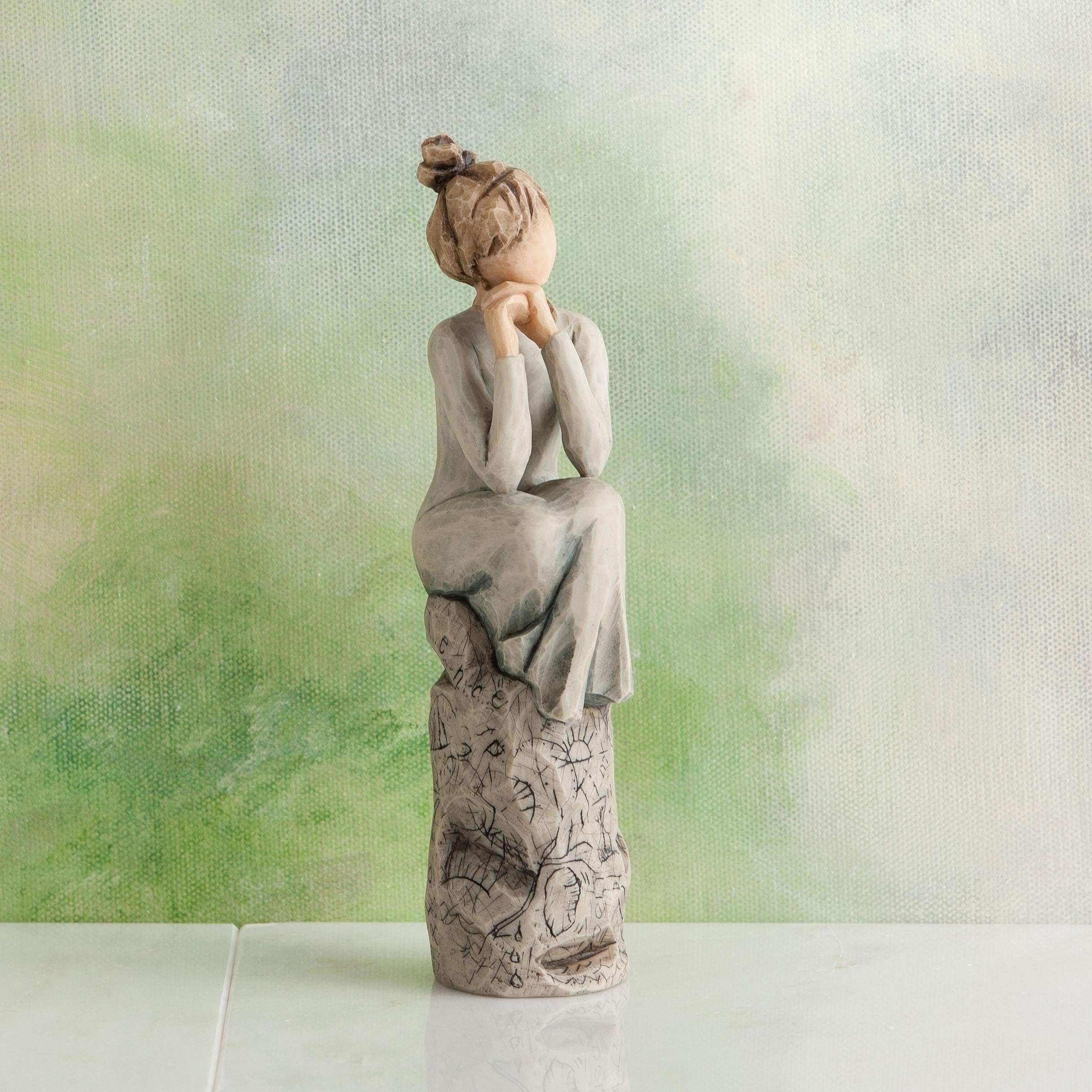 Figura de mujer sentada, Willow Tree, Home Deco, Enesco