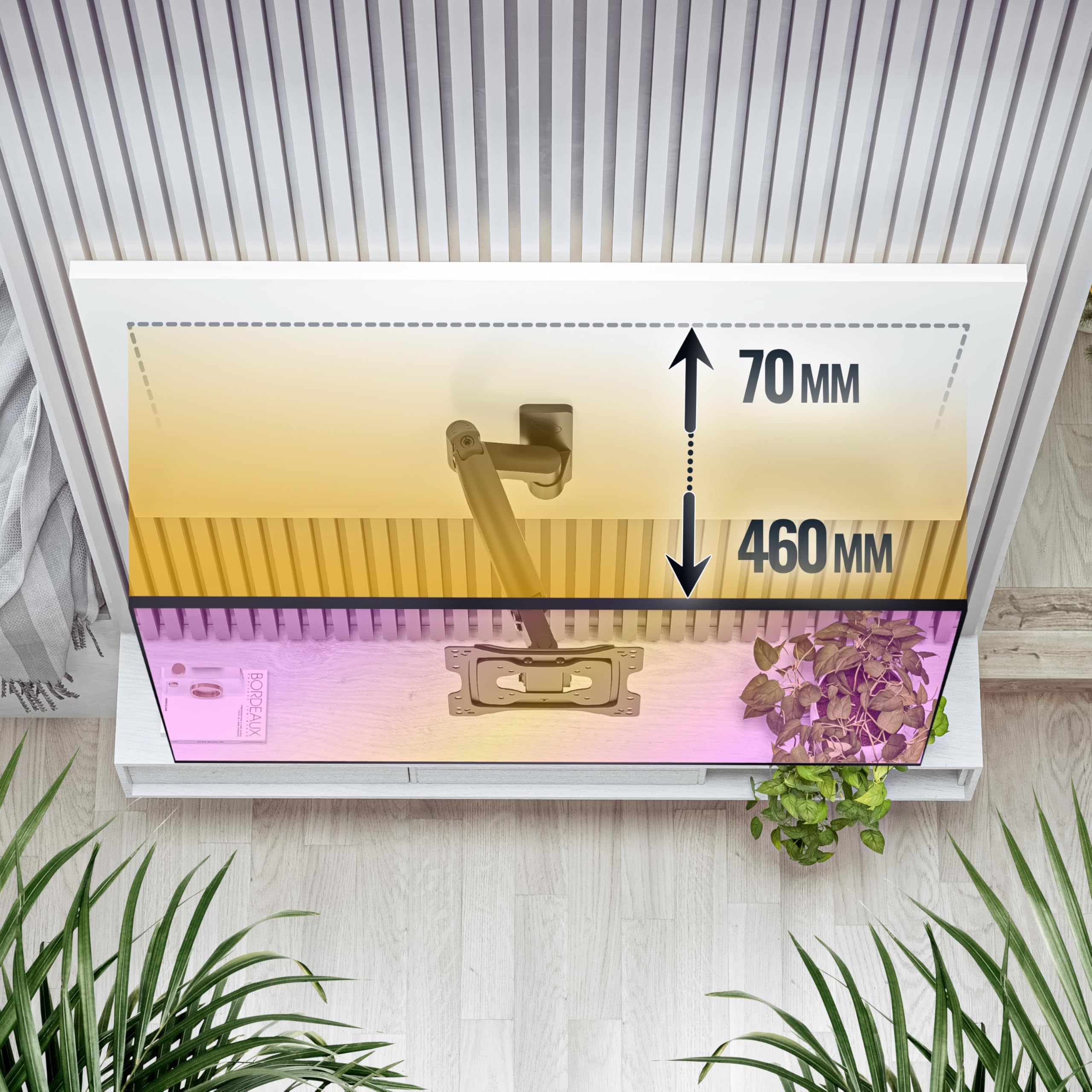 RICOO Soporte Monitor Pared Giratorio Inclinable Pantalla PC 23-43" (58-109cm) S4422 Brazo articulado Televisor LED LCD VESA 75x75-200x200