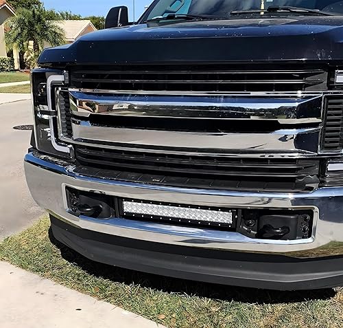 Miniatura 7 de iJDMTOY Kit de barra de luz LED de 20 pulgadas para montaje en rejilla inferior compatible con Ford 2017-2019 Pre-LCI F250 F350 barra de luz LED de