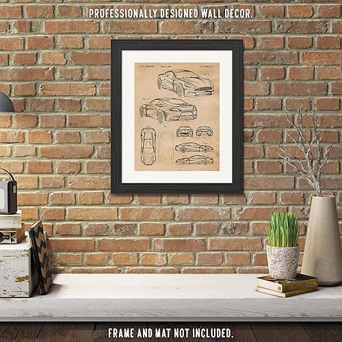 Miniatura 7 de Impresiones clásicas de patentes de auto Vanquish, 1 (11 x 14) fotos sin marco, decoración de arte de pared para el hogar, equipo de Aston Martin,