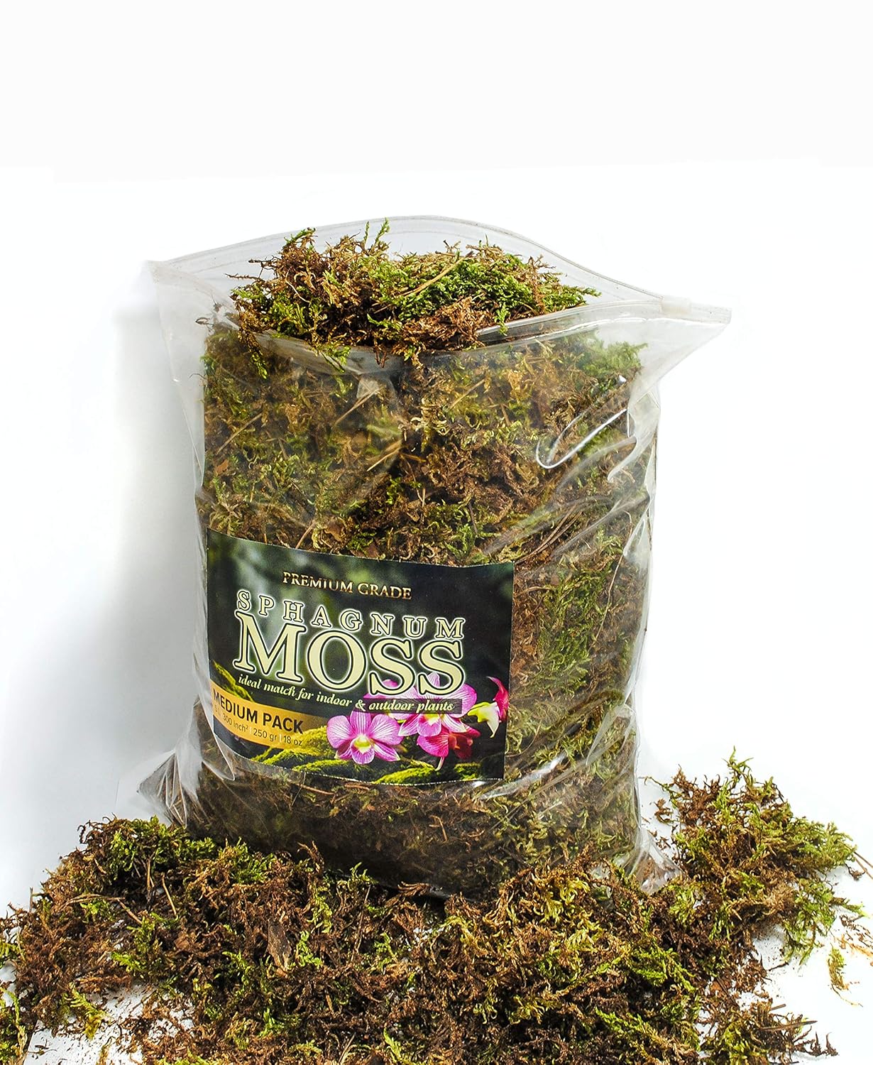 Organic Green Sphagnum Moss for Orchids, Indoor and