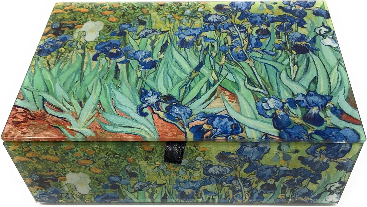 Vincent Van Gogh Glass Jewelry Keepsake Box (Iris)