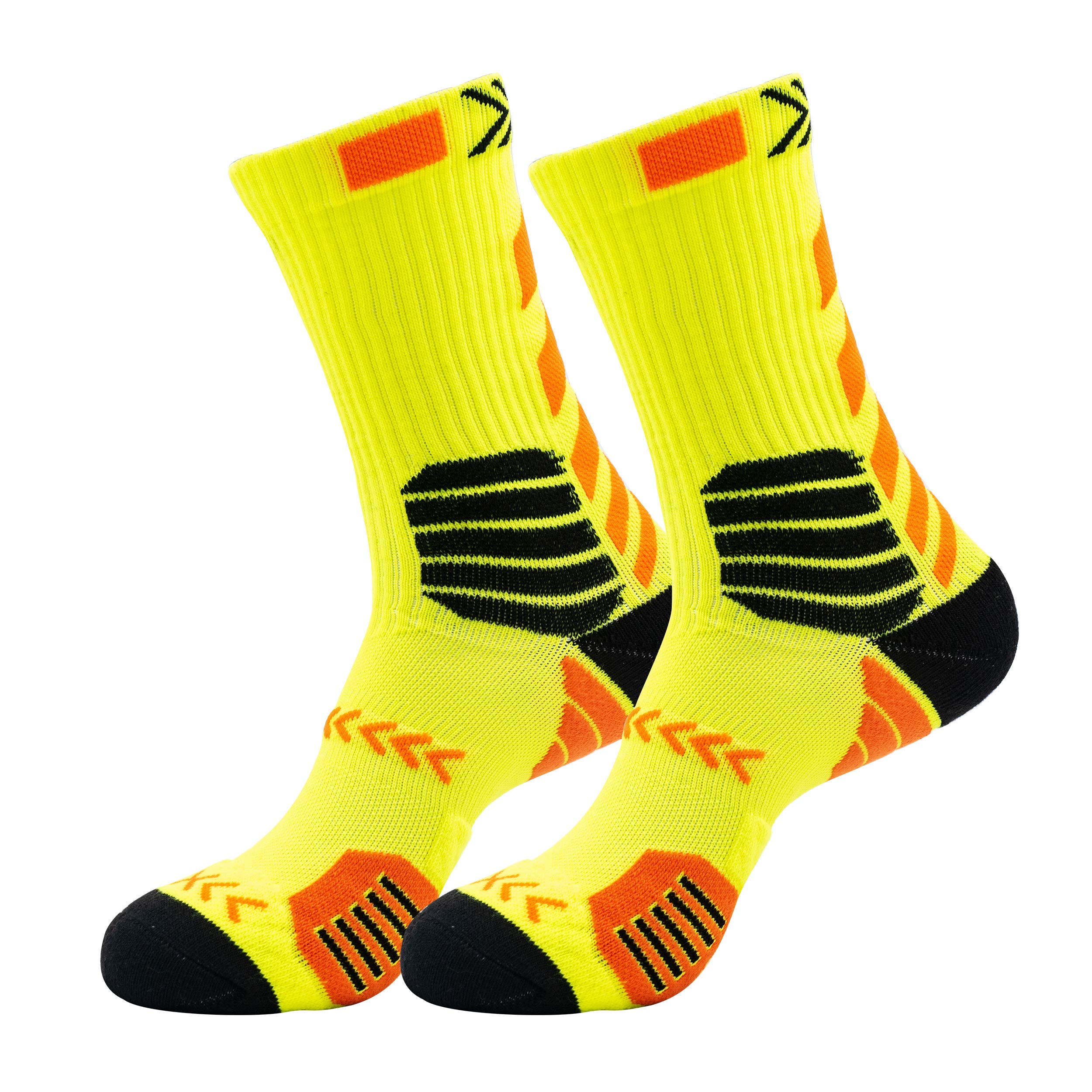 AOIREMON Elite Basketball Cushion Socks,Mid Calf Woven Socks For Football Soccer Running Hiking,Soft & Calf High Crew Socks (Green)
