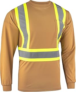 North 15 High-Visibility Reflective Long Sleeve Timber T-Shirt with Moisture Wicking Mesh-6688LS-M