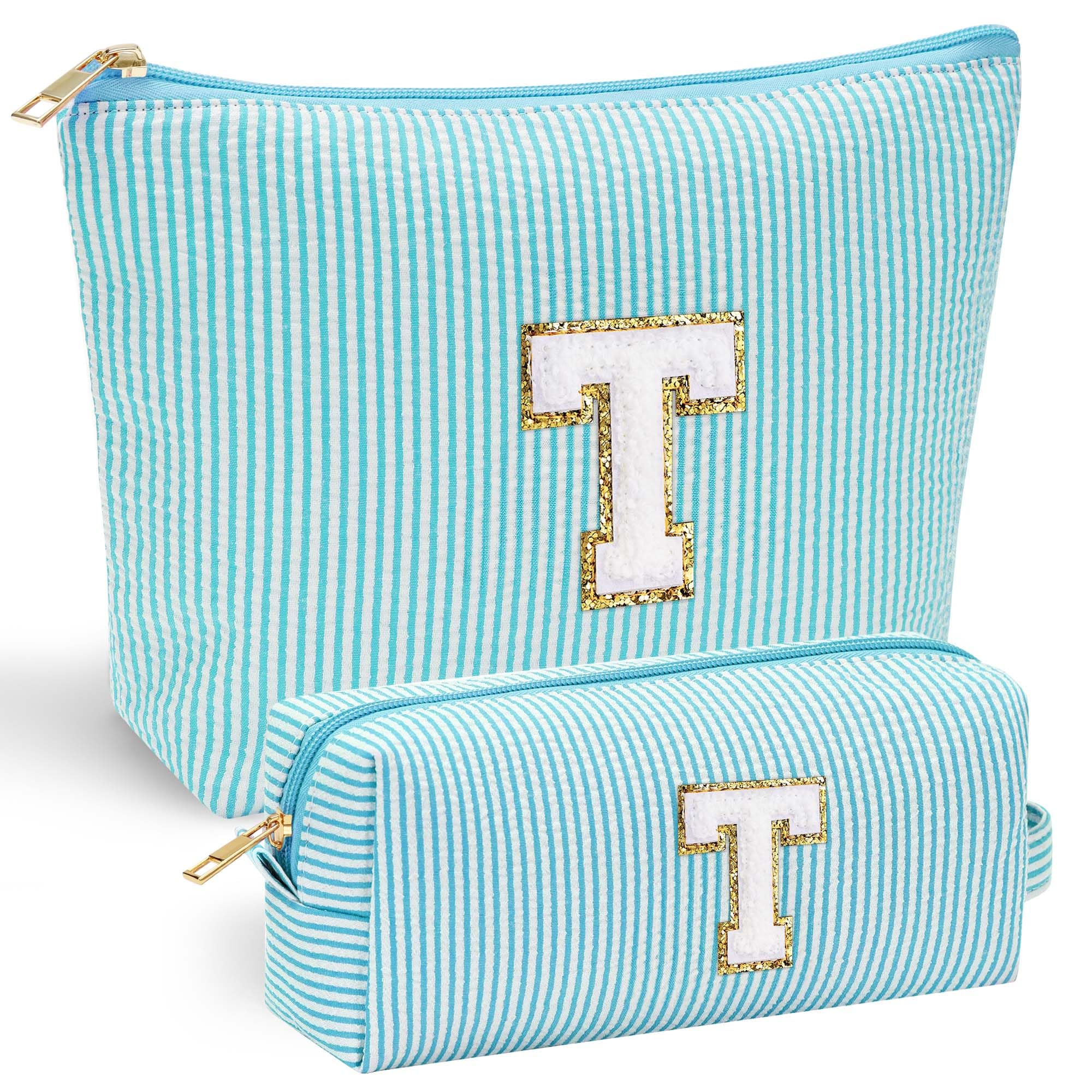 Parima Geschenke für Mädchen - 2 Stück Kosmetiktasche Klein Schminktasche Reise Make Up Tasche Geschenke für Frauen Teenager Mädchen Schwester Geschenk Mama Geschenk Frau Hellblau Kosmetiktasche T