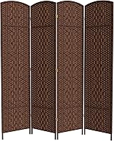 Vista 21 de Red Lantern Divisor de habitación de 4 paneles blanco con tejido de diamante de 7 pies de alto