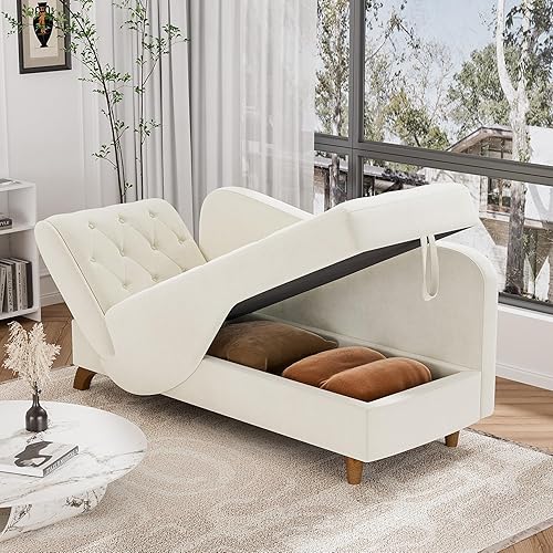 Miniatura 3 de Tumbona reclinable ajustable para interiores con almacenamiento, sofá cama, sillón con almohada, futón de terciopelo 3 en 1, sofá cama para sala de