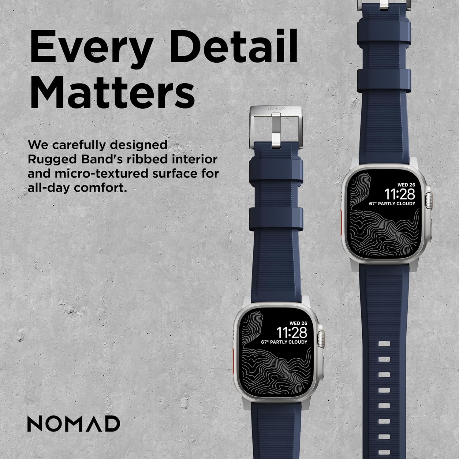 NOMAD Rugged Band for Apple Watch, Adventurous Rugged Band for Men and Women