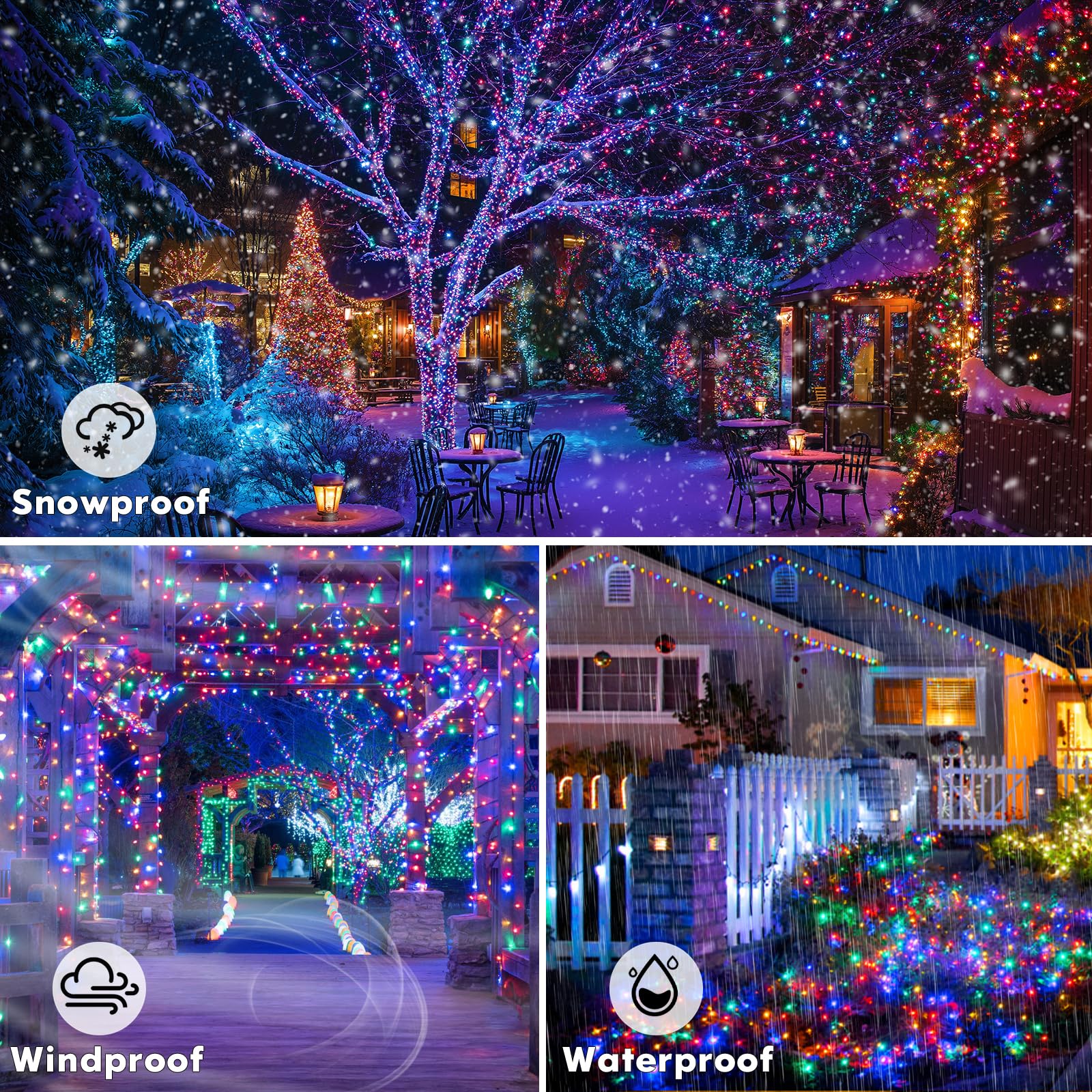 Lot de 2 guirlandes lumineuses rechargeables de 2024 m, 200 LED à piles avec télécommande et minuterie, lumières scintillantes d'extérieur étanches pour camping, bricolage, fête de Noël, arbre de