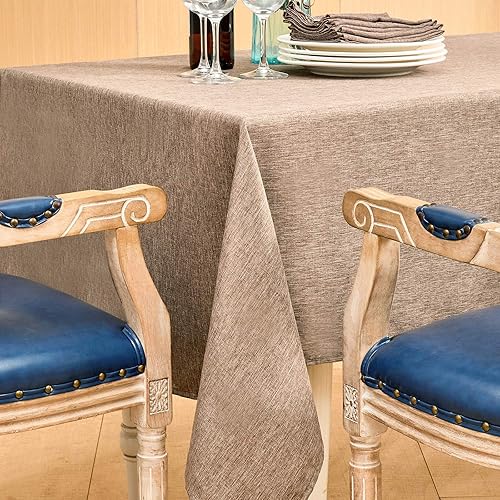 Miniatura 5 de Mebakuk - mantel rectangular antiarrugas y antiencogimiento, a prueba de derrames, mantel decorativo de tela para comedor y uso al aire libre