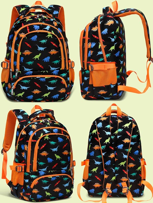 BLUEFAIRY Kids Backpacks for Boys 17 Inch Elementary Primary Middle School Bookbags with Laptop Compartment Back to School Bags for Childs Age 6-8 Mochilas Escolares para Niños Niñas Dinosaur Orange by BLUEFAIRY - Used condition - Image 9