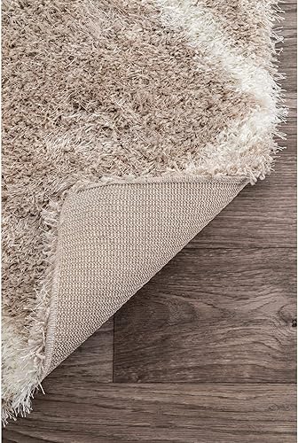 Miniatura 6 de Tapete nuLOOM OZSG09A Bobo Shag Collection. Tapete afelpado, estilo enredadera, contemporáneo, hecho a máquina, Polipropileno, Beige