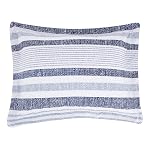 Amazon Basics Ultra-Soft Light-Weight Microfiber Reversible Comforter Bedding Set - Twin/Twin XL, Blue Denim/Beige Stripes