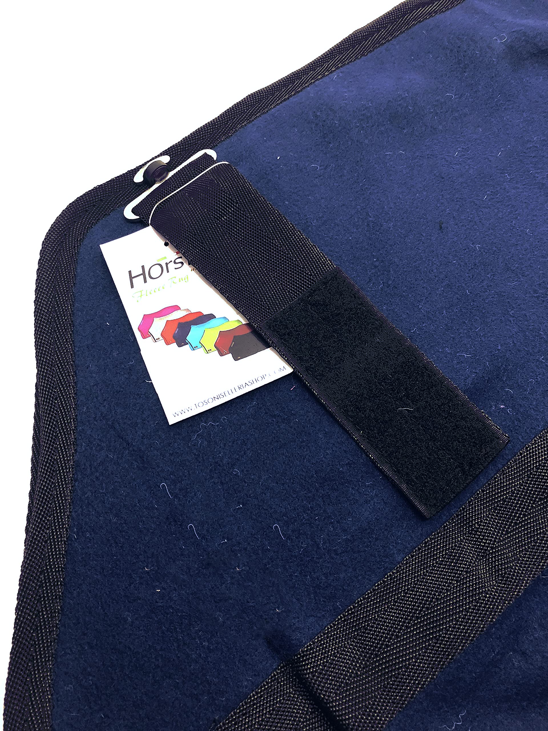 Horses, Coperta per Cavallo in Pile, Modello Basic, Morbida e Comoda, ideale per Trasporto e Dopo Lavoro, Blu 135 cm