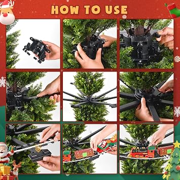 Christmas Tree Train, Classic Christmas Train Set for Children with Warm White LED Fairy Lights, Spray and Sound, Christmas Train Electric Around the Tree, Floating Christmas Train for