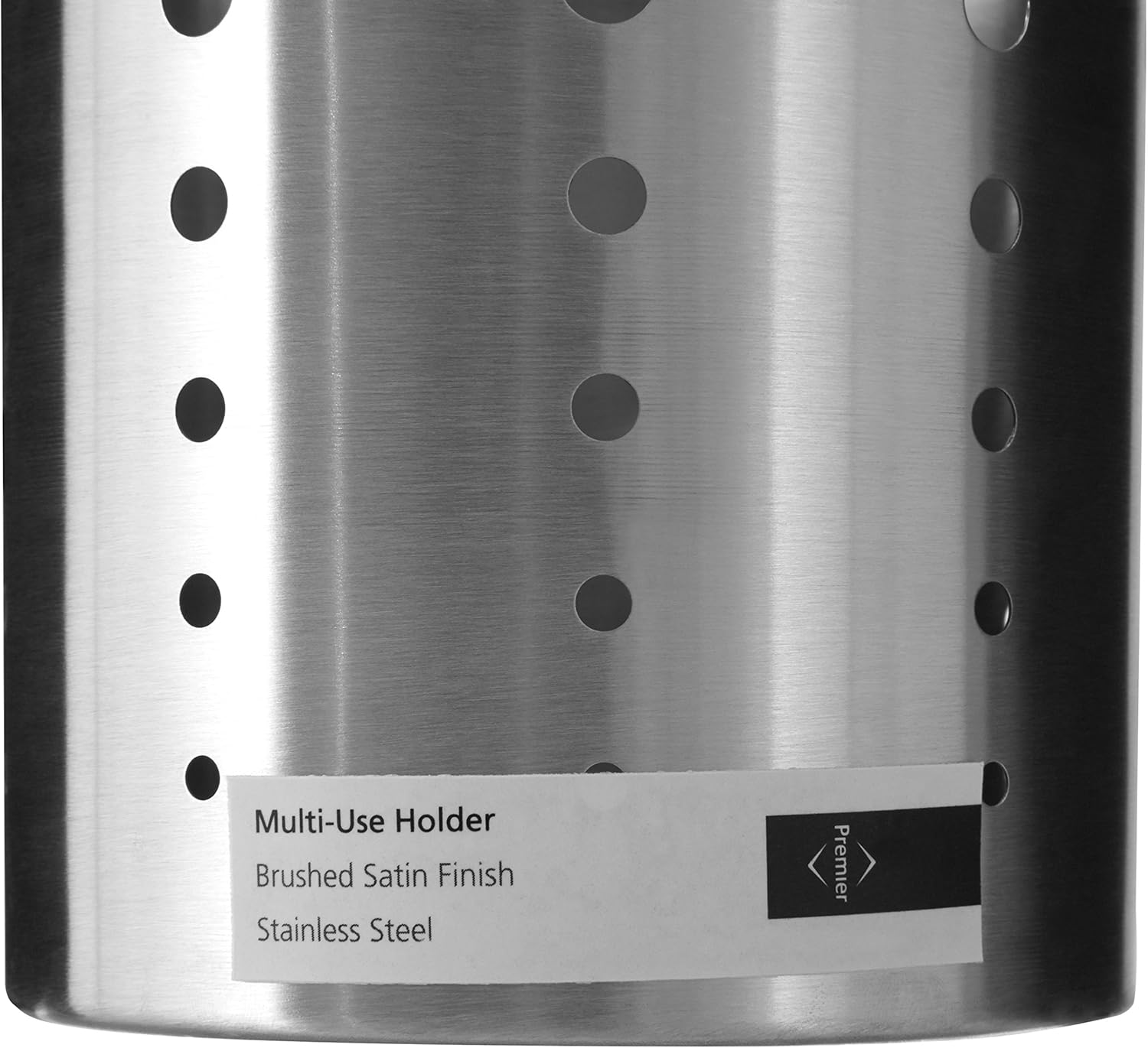 Premier Housewares Utensil Holder - Brushed Stainless Steel
