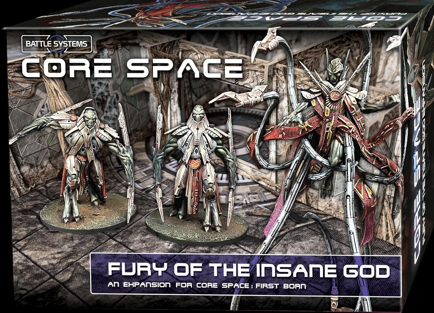 Battle Systems BSGCSE012 Core Space First Born Expansion- Fury of The Insame God - 28mm Miniatures - Board Game - Modular 3D Terrain