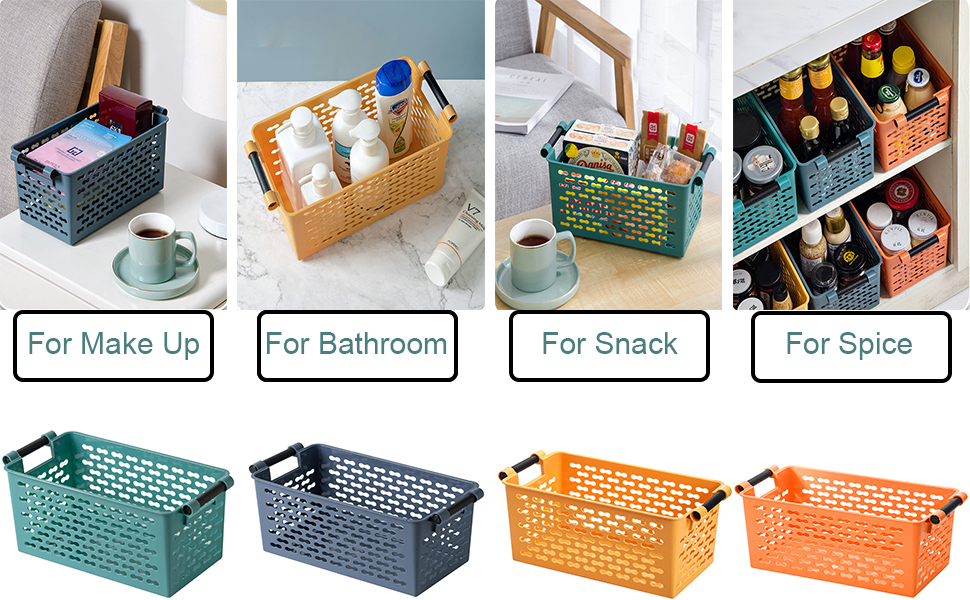 Amazon.com: Yesland 8 Pack Plastic Storage Basket for Shelves, 12