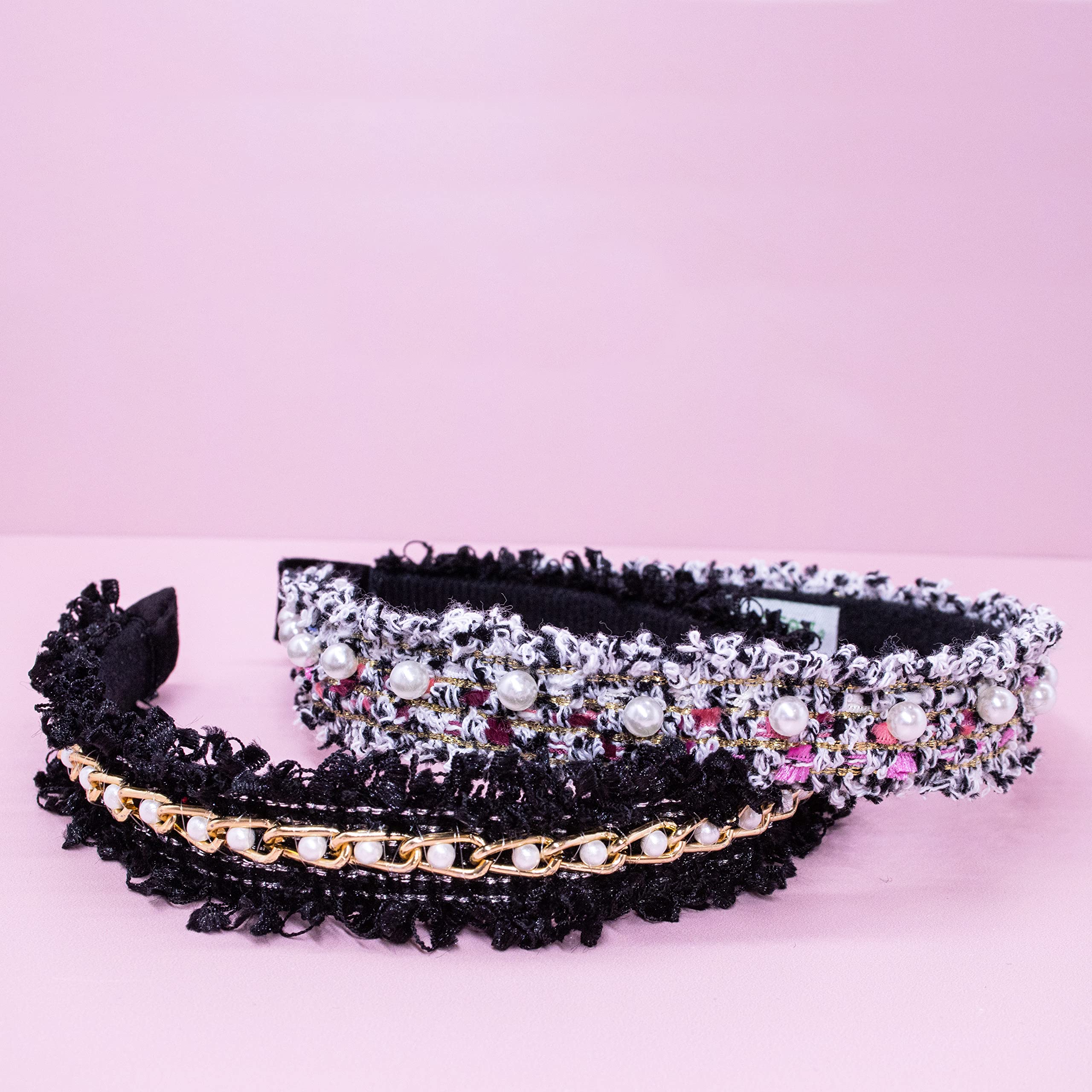 Amazon.com : FROG SAC 2 Beaded Headbands for Women, Pink  display picture 1