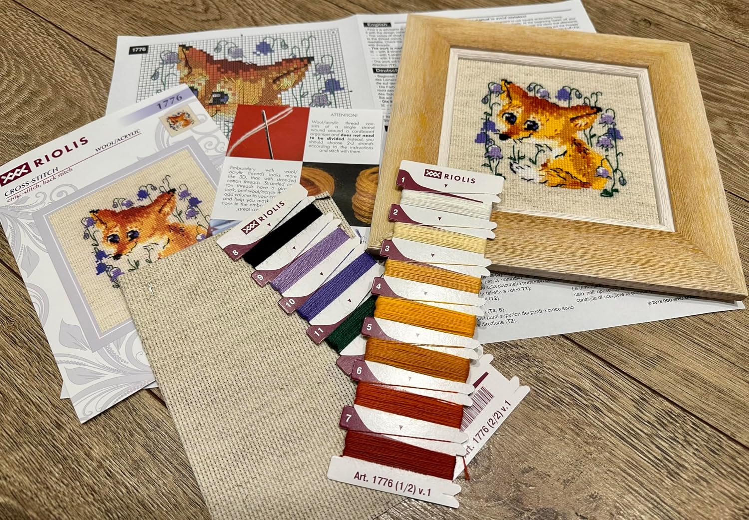 RIOLIS - Little Fox 1776, Cross Stitch Kits 5,12" x 5,12", Cross Stitch Kits for Beginners & Advanced, Crossstitching Kit Adult, Embroidery Counted Stitching Kit