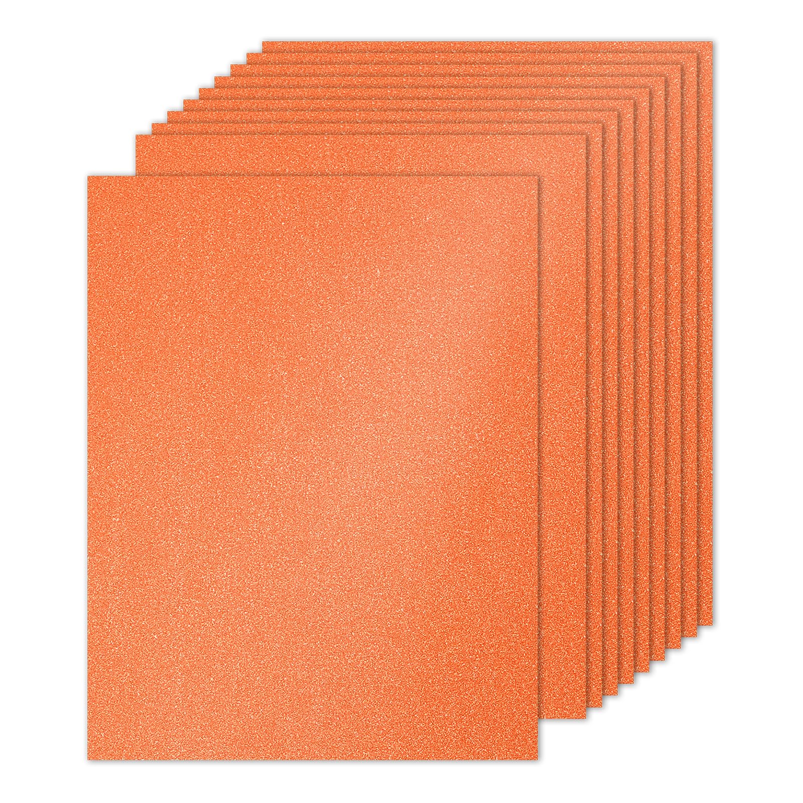 PATIKIL 10 Sheets Orange Glitter Cardstock 8.5 x 11 in