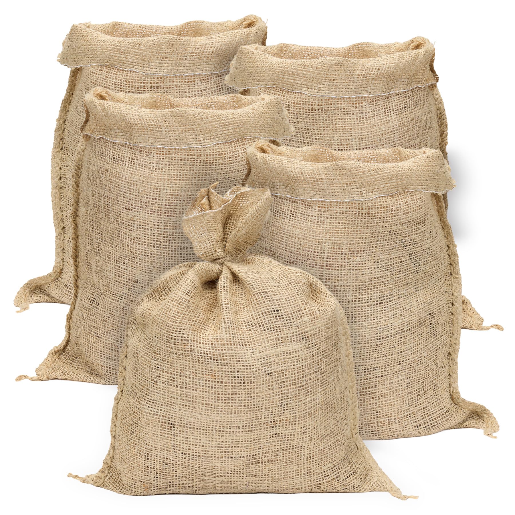 Lot de 5 Sacs en Toile de Jute Naturelle - Rangement Pratique et Écologique