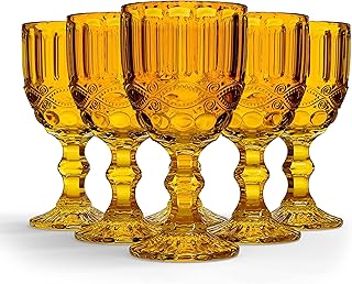 12 Engagement Party Table Decor Ideas That Feel Thoughtful 11 elle decor Wine Glasses, Set of 6 - Amber, 8.4 oz, Colored Glassware - V...