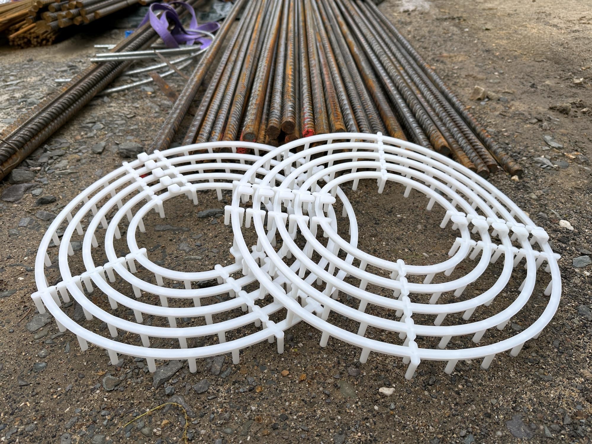 HAROMAC DRUNTER-X® Decken Ring-Abstandhalter 30 mm, 25-500 TLG.– 5-Fach Satz aus recyceltem Kunststoff – Abstandhalter für Bewehrung, Armierung, Decken, Fundamente & Betonbau (25)