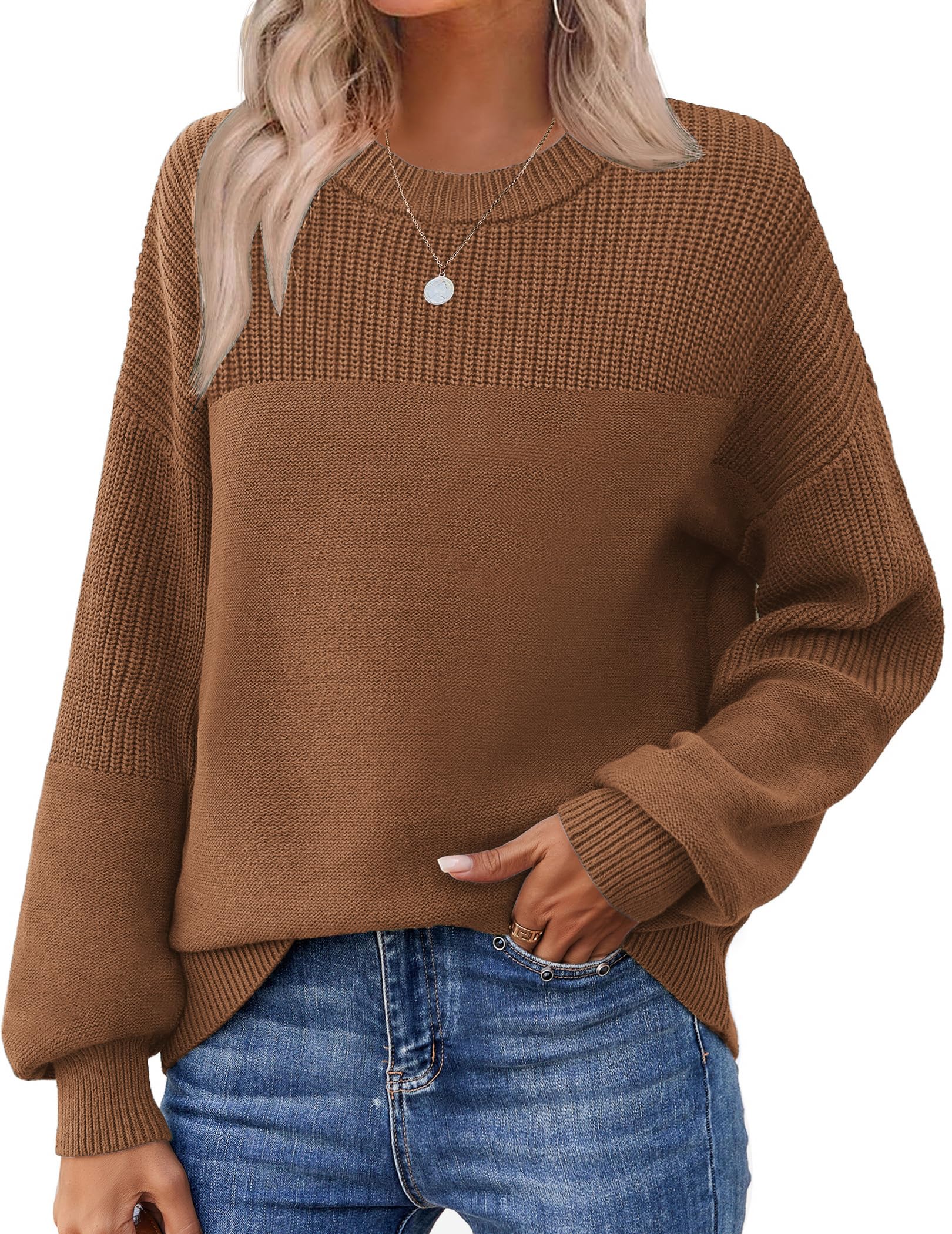 Zeagoo Women's Chunky Knit Cotton Sweater