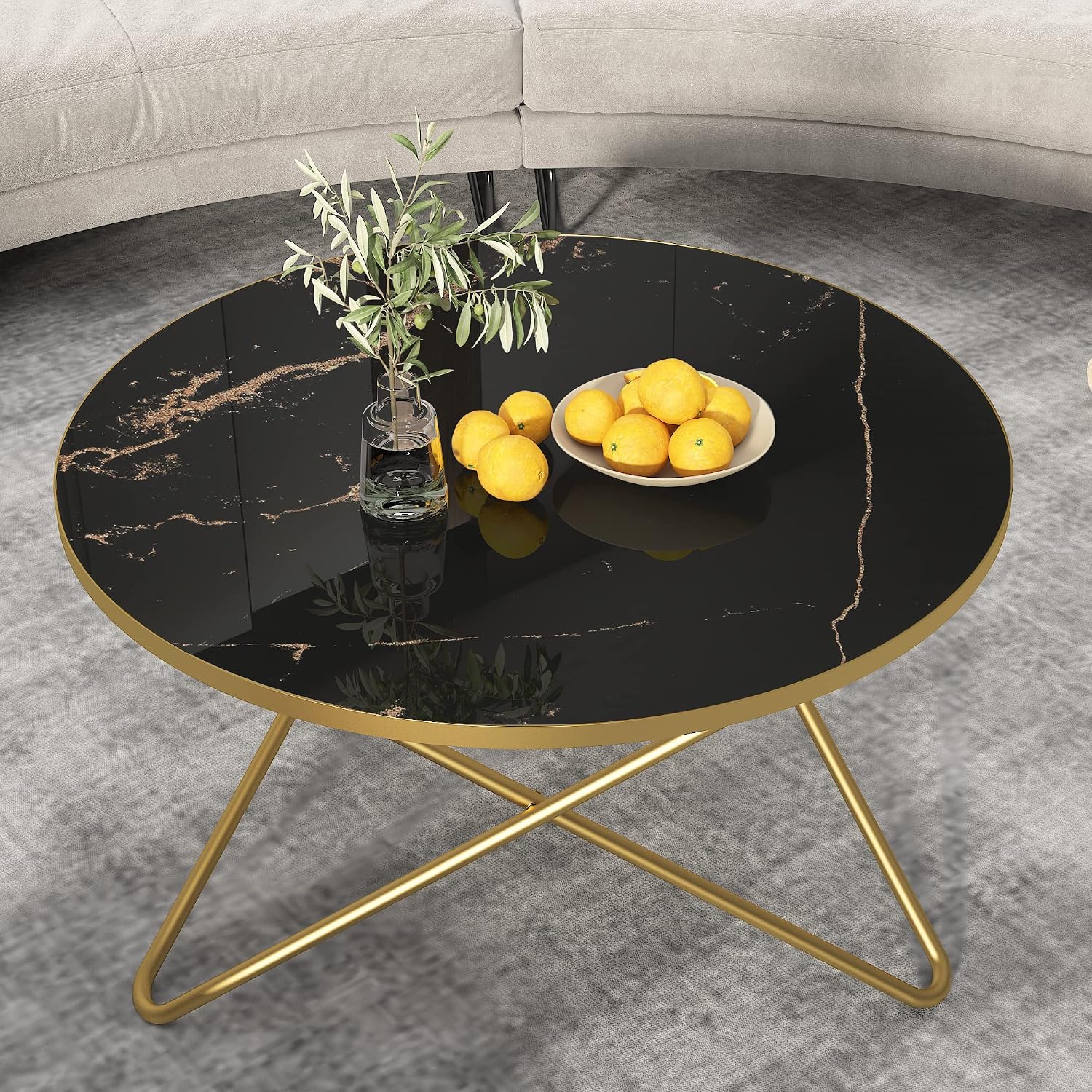 HLR Round Coffee Table with Black Faux Marble Top - Review, Price and Buying Guide