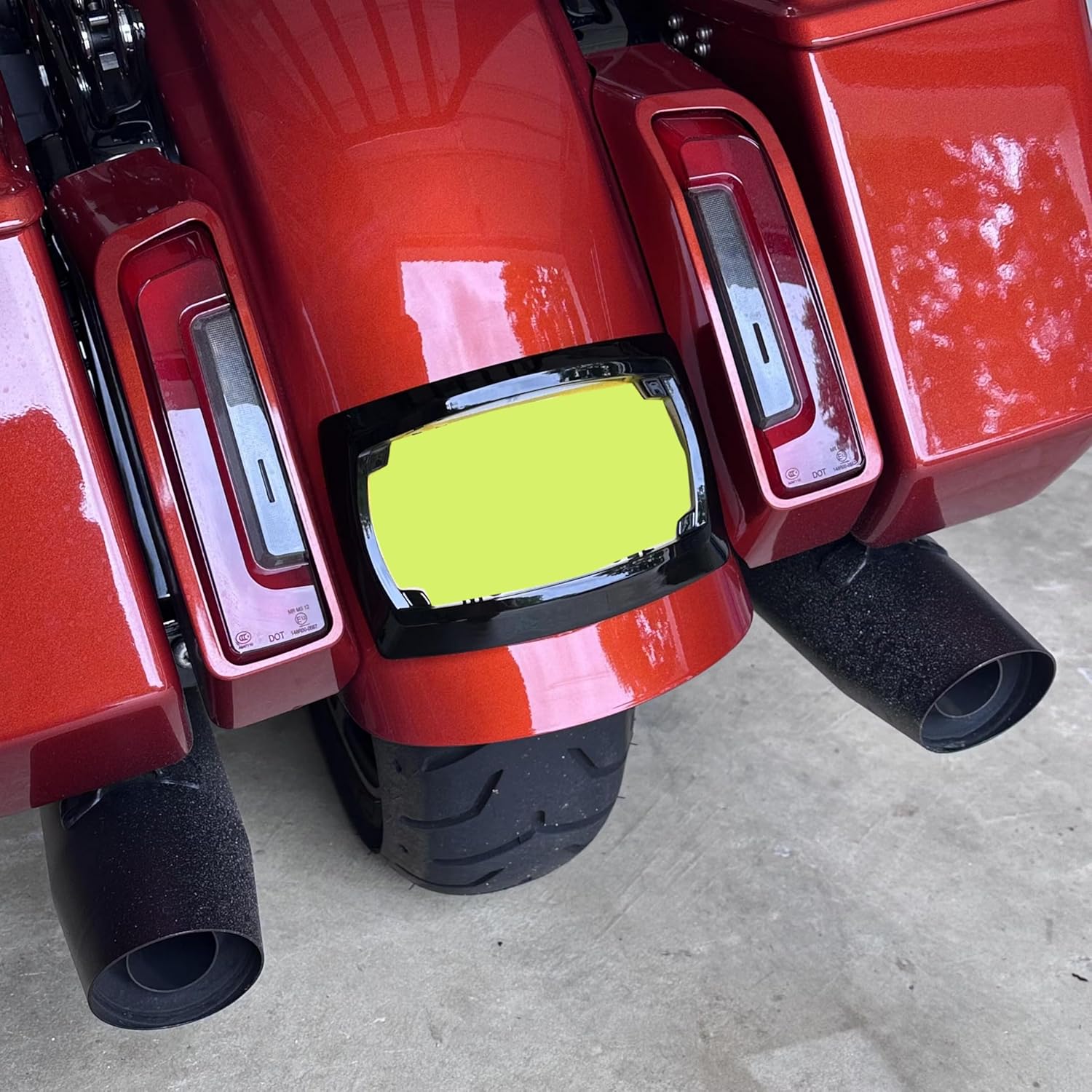 Black Curved Laydown License Plate Mount Bracket with LED Light For Touring 2024-up, Road Glide FLTRX, CVO Road Glide ST, Street Glide FLHX, CVO Street Glide FLHXSE