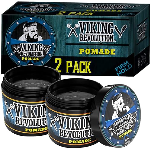 Miniatura 2 de Viking Revolution Pomada para hombre 4oz  Firme fuerte agarre y alto brillo para estilo clásico  A base de agua y fácil de lavar (paquete de 2)