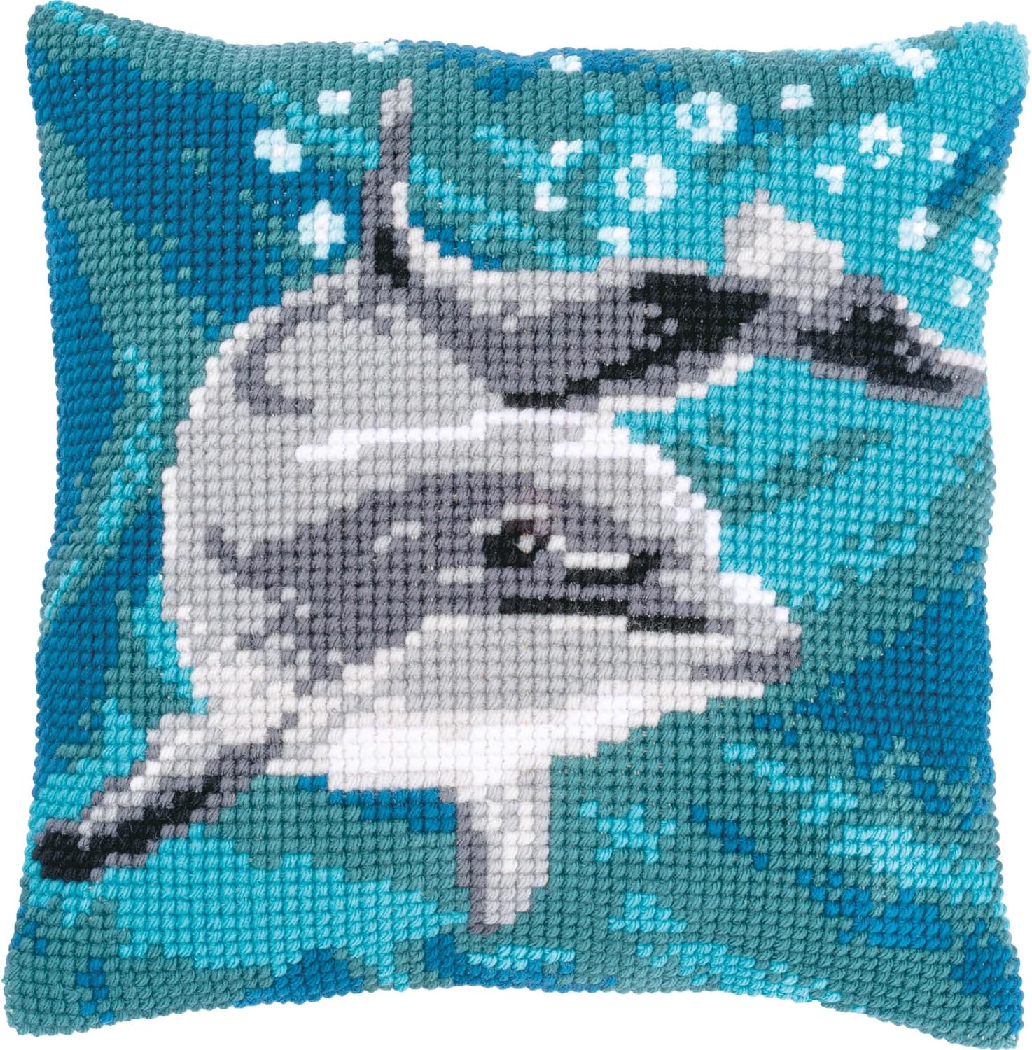 Vervaco Stamped Cross Stitch kit Cushion Delphin, 40x40cm, DIY