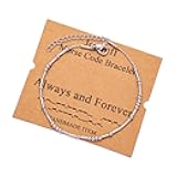 JoycuFF Inspirational Morse Code Bracelets for Women Silver Beads Jewelry Encouragement Mantra Gifts for Her